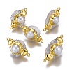 Natural Druzy Quartz Crystal Links Connectors PEAR-F017-12G-1