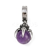 Dragon Claw 316 Surgical Stainless Steel & Round Natural Amethyst Pendant Decoration STAS-Z165-01AS-03-1