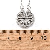 Clover 304 Stainless Steel Rhinestone Pendant Necklaces for Women NJEW-M107-03P-3