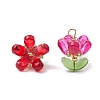 Glass Flowers Pendants PALLOY-MZ00630-2