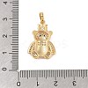 Brass Micro Pave Clear Cubic Zirconia Pendants KK-E111-33G-3