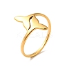 Ion Plating(IP) 201 Stainless Steel Double Whale Tail Finger Ring for Women LS-RJEW-G266-11G-3