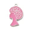 Breast Cancer Pink Awareness Ribbon Theme Alloy Enamel Pendants LS-ENAM-C026-01G-S-1