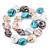 Electroplated Natural Freshwater Shell Beads Strands SHEL-R113-01-3