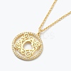 Brass Micro Pave Clear Cubic Zirconia Pendant Necklaces NJEW-J059-01C-1