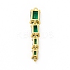 Brass Pave Cubic Zirconia Connector Charms KK-G458-01G-02-2