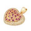 Brass Micro Pave Cubic Zirconia Pendants KK-A241-12G-01-2