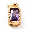 Real 18K Gold Plated Brass Inlaid Cubic Zirconia Charms LS-ZIRC-L100-075G-01-2