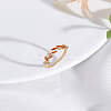 1Pc Brass Micro Pave Cubic Zirconia Cuff Rings for Women RJEW-LP0002-23C-3