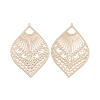 Brass Filigree Big Pendants KK-B064-05KCG-2