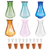6Pcs 6 Colors Cone Glass Wishing Bottle Decoration AJEW-TA0001-52B-1