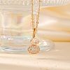 Brass Pave Clear Cubic Zirconia Gourd Shape Pendant Necklaces for Women YJ8780-1