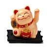 Plastic Solar Powered Japanese Lucky Cat Figurines DJEW-K023-01B-2