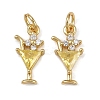 Brass Micro Pave Cubic Zirconia Pendants KK-I358-059G-1