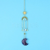 Amethyst Moon Sun Catcher Hanging Ornaments HJEW-PW0002-11J-1