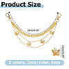 4Pcs 2 Colors Brass Chains Boot Strap Chains HJEW-HS00051-2
