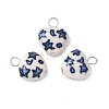Hand Painted Star & Moon Heart Porcelain Pendants PALLOY-JF04681-1