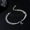 304 Stainless Steel Initial Pendant Cuban Link Chain Necklaces FS-WGB15F2-25-1