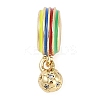 Rack Plating Brass Micro Pave Clear Cubic Zirconia European Dangle Charms KK-P287-22G-1
