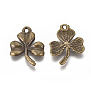 Ireland Tibetan Style Alloy Shamrock Pendants TIBEP-EA11722YKG-AB-LF-2