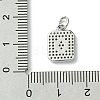 Rack Plating Brass Micro Pave Clear Cubic Zirconia Charms KK-G501-01O-P-3