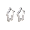 304 Stainless Steel Star Hoop Earrings EJEW-P324-02P-4