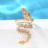 Brass Clear Cubic Zirconia Cuff Earrings EJEW-Q025-01A-G-1