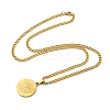 Flat Round with Saint Miller Archangel Pendant Necklaces NJEW-S422-03G-2