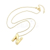 Brass & Plastic Pearl Letter Pendant Box Chain Necklaces for Women NJEW-U017-01G-14-3
