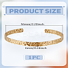 1Pc Textured Stainless Steel Open Cuff Bangle for Women BJEW-LP0003-36-2