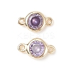 Brass Pave Cubic Zirconia Connector Charms LS-KK-TAC0015-01G-08-1