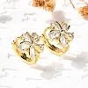 Flower Brass Hoop Earrings EJEW-S256-01B-G-1
