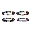 Natural & Synthetic Mixed Gemstone Stretch Bracelet BJEW-JB08595-1