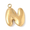304 Stainless Steel Initial Pendants STAS-S186-12N-G-1
