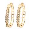 Brass Cubic Zirconia Hoop Earrings EJEW-D078-22KCG-1
