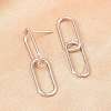 Oval 316 Stainless Steel Dangle Stud Earrings EJEW-D339-04P-2