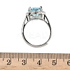 925 Sterling Silver Micro Pave Cubic Zirconia Finger Rings RJEW-B134-01B-06-5