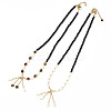 Tassel Pendant Necklace with Glass Beaded Chains for Women NJEW-F302-03-1