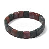 Natural Indian Agate Beaded Stretch Bracelets for Unisex G-K303-02B-4