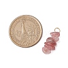 10Pcs 5 Colors 12 Constellation Natural Aquamarine & Citrine & Rose Quartz & Strawberry Quartz & Black Tourmaline Pendants PALLOY-JF02839-01-2