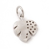 Brass Micro Pave Clear Cubic Zirconia Leaf Charms ZIRC-F132-48P-2