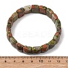 Natural Unakite Beaded Stretch Bracelets for Unisex G-K303-02H-5