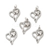 Brass Micro Pave Clear Cubic Zirconia Pendants KK-E068-VB191-3