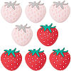 12Pcs 2 Colors Strawberry Food Grade Eco-Friendly Silicone Focal Beads SIL-SC0002-31-1