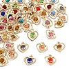 60Pcs Rack Plating Eco-Friendly Iron Rhinestone Heart Charms IFIN-YW0003-94-1