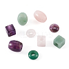 Fashewelry 9Pcs 9 Style Natural Green Aventurine & Rose Quartz & Amethyst  European Beads G-FW0001-21-11