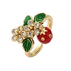 Brass Micro Pave Cubic Zirconia Open Cuff Rings for Women RJEW-U057-16G-4