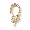 Brass Clear Cubic Zirconia Lobster Claw Clasps KK-Z078-49B-G-1