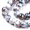 Electroplate Natural Fire Crackle Agate Beads Strands G-T131-54D-3