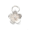 925 Sterling Silver 5-Petal Flower Charms STER-U009-01S-01-1